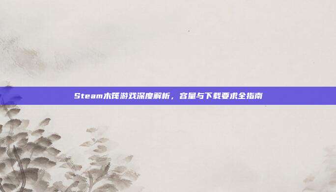 Steam木筏游戏深度解析,容量与下载要求全指南