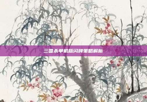 三国杀单机版闪牌策略解析