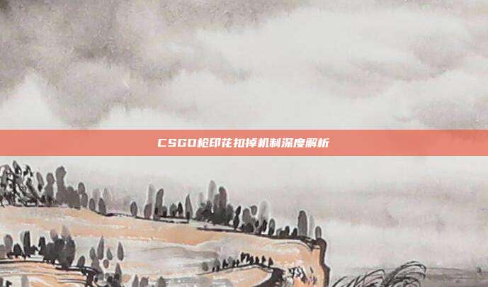 CSGO枪印花扣掉机制深度解析