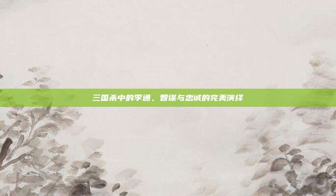 三国杀中的李通,智谋与忠诚的完美演绎