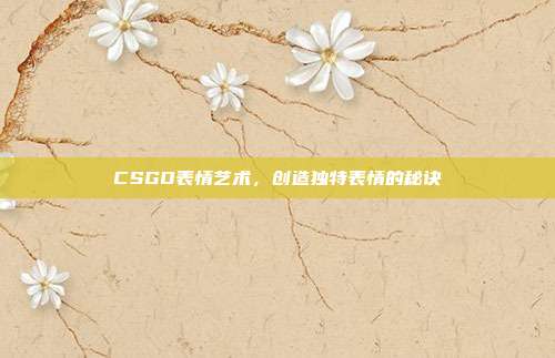 CSGO表情艺术,创造独特表情的秘诀