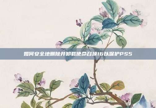 如何安全地删除并卸载使命召唤16以保护PS5