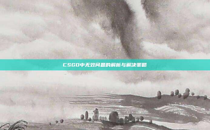 CSGO中无效问题的解析与解决策略