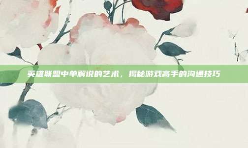 英雄联盟中单解说的艺术,揭秘游戏高手的沟通技巧