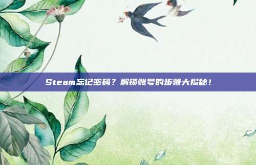 Steam忘记密码?解锁账号的步骤大揭秘!