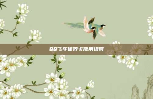 QQ飞车保养卡使用指南