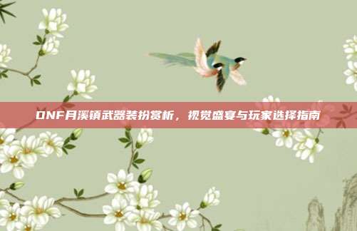 DNF月溪镇武器装扮赏析,视觉盛宴与玩家选择指南