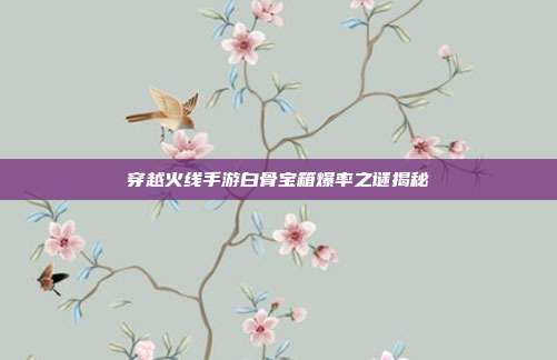 穿越火线手游白骨宝箱爆率之谜揭秘