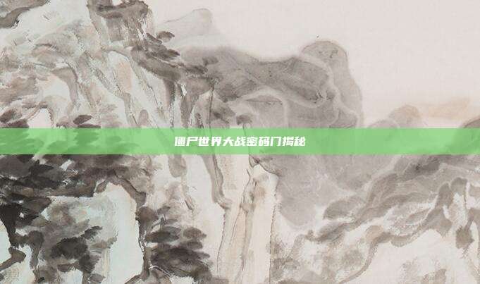 僵尸世界大战密码门揭秘