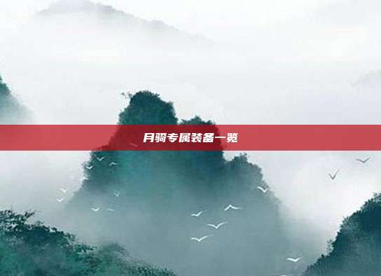 月骑专属装备一览