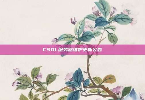 CSOL服务器维护更新公告