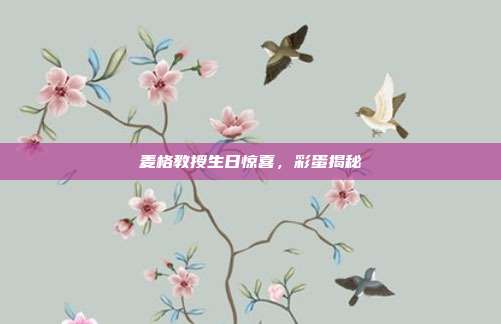 麦格教授生日惊喜,彩蛋揭秘