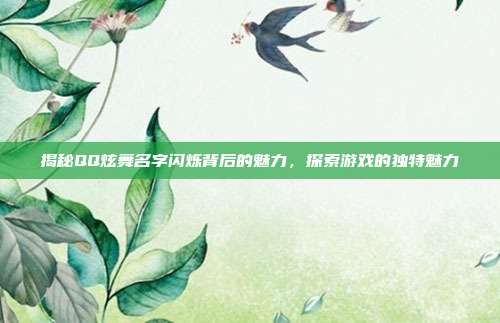 揭秘QQ炫舞名字闪烁背后的魅力,探索游戏的独特魅力