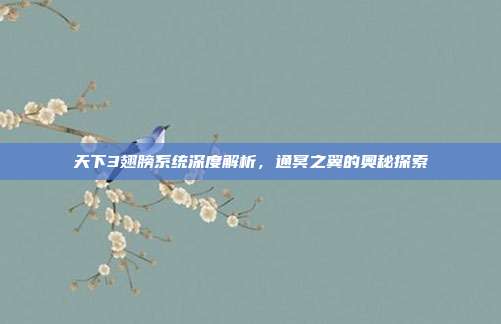 天下3翅膀系统深度解析,通冥之翼的奥秘探索