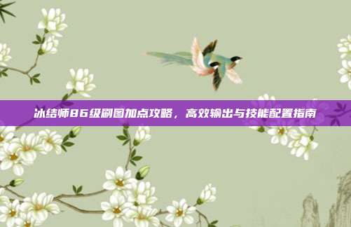 冰结师86级刷图加点攻略,高效输出与技能配置指南