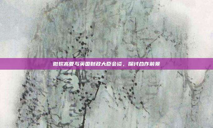 微软高管与英国财政大臣会谈,探讨合作前景