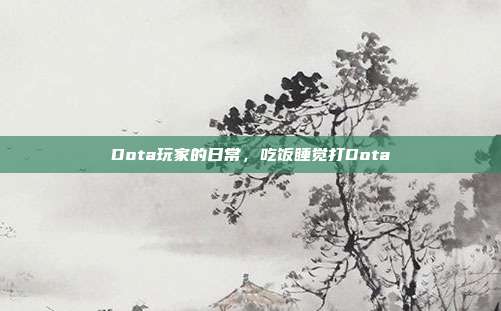 Dota玩家的日常,吃饭睡觉打Dota