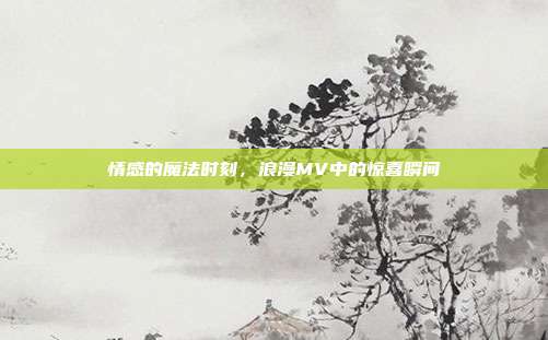 情感的魔法时刻,浪漫MV中的惊喜瞬间