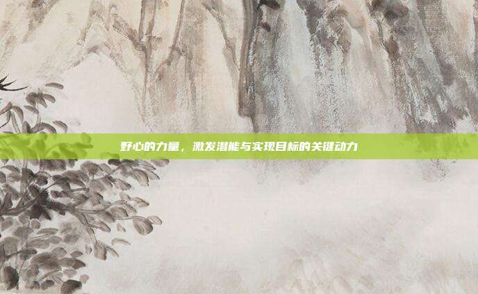 野心的力量,激发潜能与实现目标的关键动力