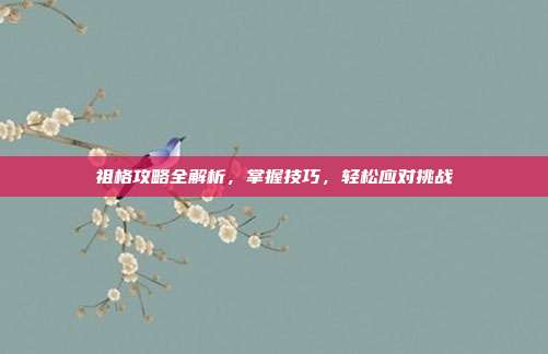 祖格攻略全解析,掌握技巧,轻松应对挑战
