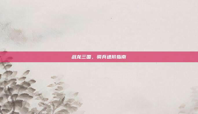 战龙三国,骑兵进阶指南