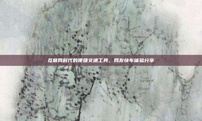 互联网时代的便捷交通工具,网友快车体验分享
