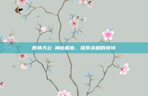 原神天云峠神秘解密,探索未知的领域