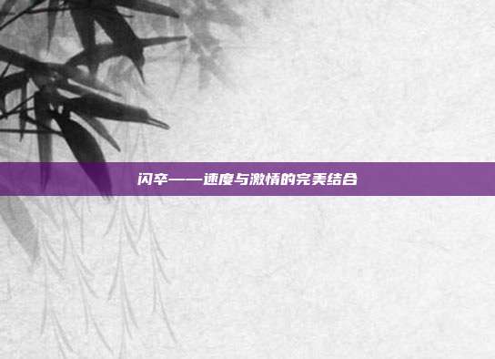 闪卒——速度与激情的完美结合