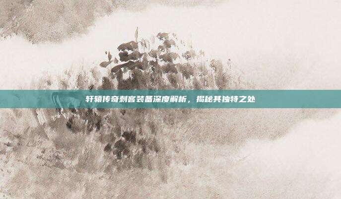 轩辕传奇刺客装备深度解析,揭秘其独特之处