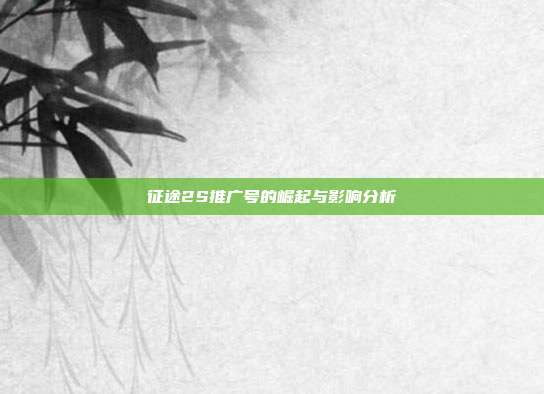 征途2S推广号的崛起与影响分析