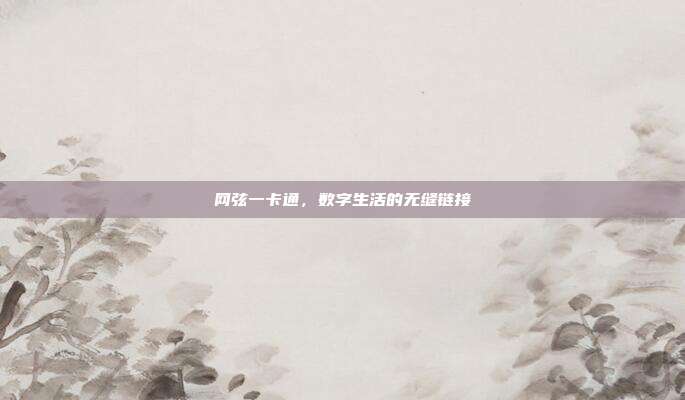 网弦一卡通,数字生活的无缝链接