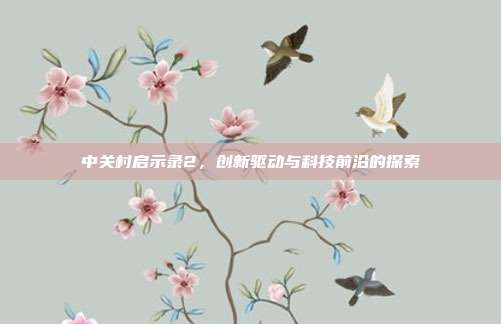 中关村启示录2,创新驱动与科技前沿的探索