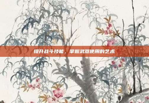 提升战斗技能,掌握武器使用的艺术