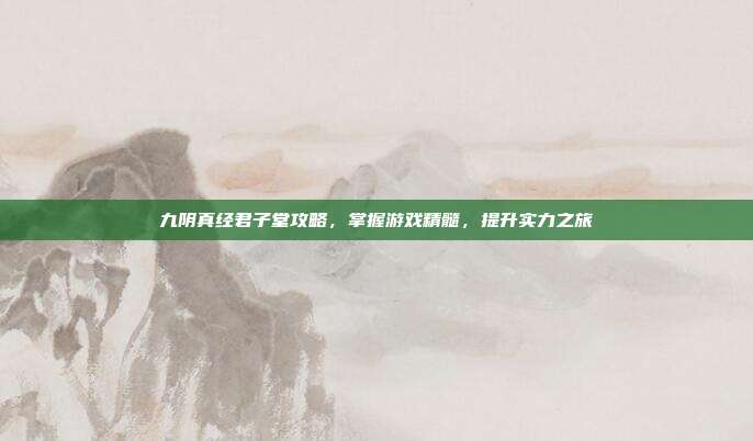 九阴真经君子堂攻略,掌握游戏精髓,提升实力之旅
