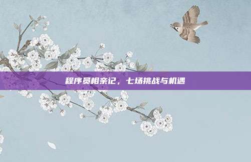 程序员相亲记,七场挑战与机遇