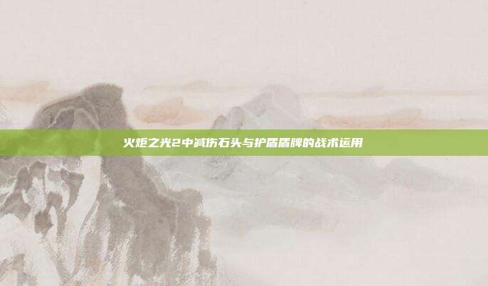 火炬之光2中减伤石头与护盾盾牌的战术运用