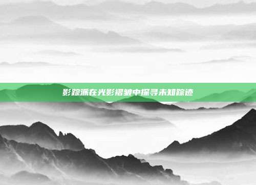 影踪派在光影褶皱中探寻未知踪迹