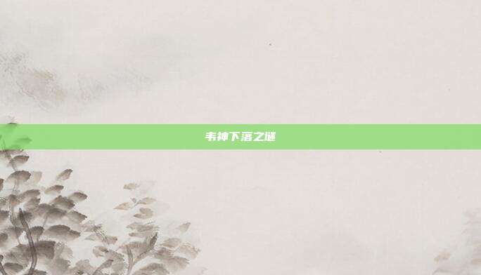 韦神下落之谜