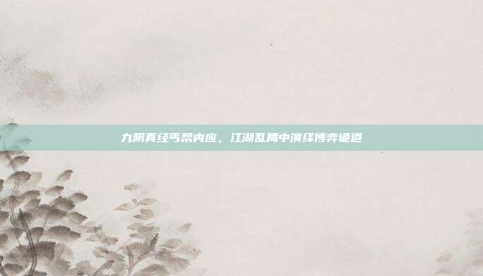 九阴真经丐帮内应,江湖乱局中演绎博弈诡道