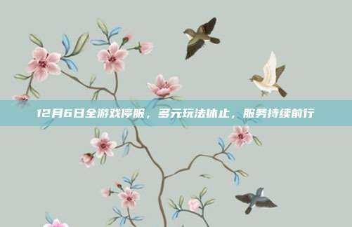 12月6日全游戏停服,多元玩法休止,服务持续前行