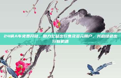 24辆A车免费开放,助力公益出行惠及多元用户,共启绿色出行新机遇