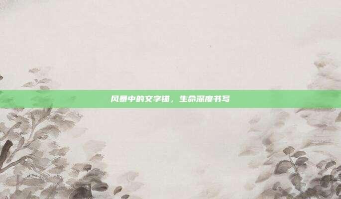 风暴中的文字锚,生命深度书写