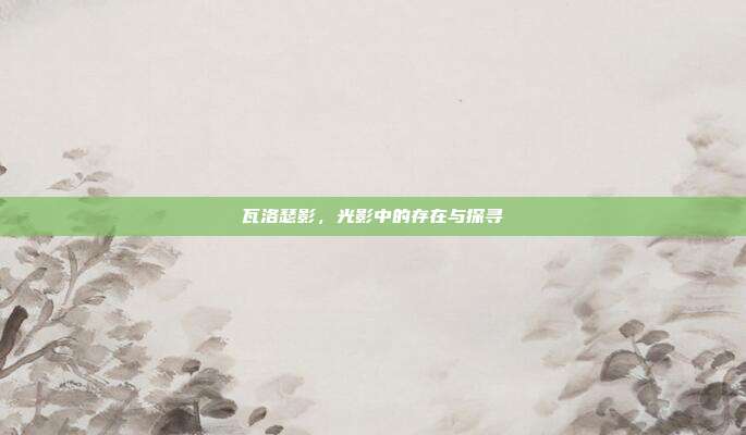瓦洛瑟影,光影中的存在与探寻