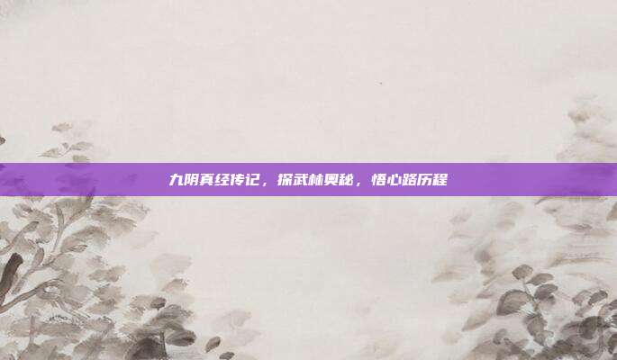 九阴真经传记,探武林奥秘,悟心路历程