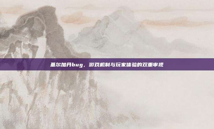 基尔加丹bug,游戏机制与玩家体验的双重审视