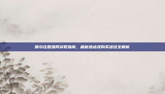 摩尔庄园渔网获取指南,藏秘地点及购买途径全解析