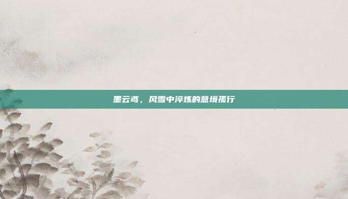 墨云鸢,风雪中淬炼的意境孤行