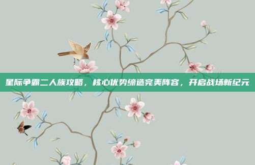 星际争霸二人族攻略,核心优势缔造完美阵容,开启战场新纪元