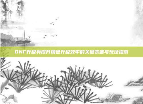 DNF升级券提升角色升级效率的关键装备与玩法指南