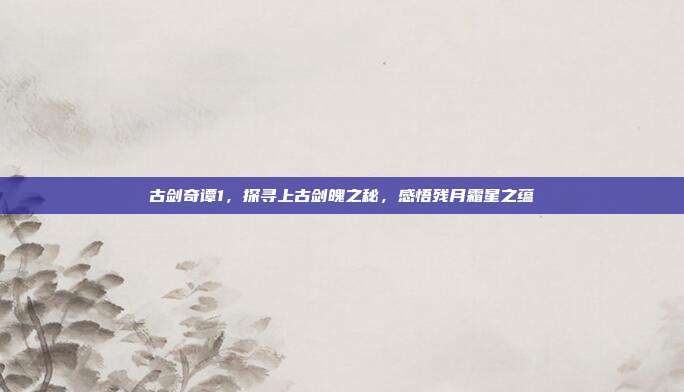 古剑奇谭1,探寻上古剑魄之秘,感悟残月霜星之蕴